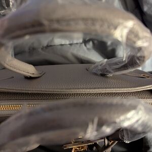 Elegant Taupe Faux Leather Birkin Bag